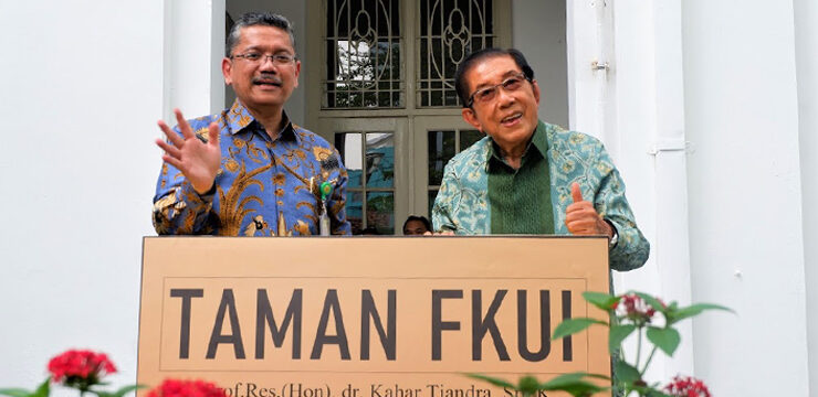 Alumni FKUI Prof. Kahar Tjandra Hibahkan Fasilitas Taman di Kampus FKUI Salemba